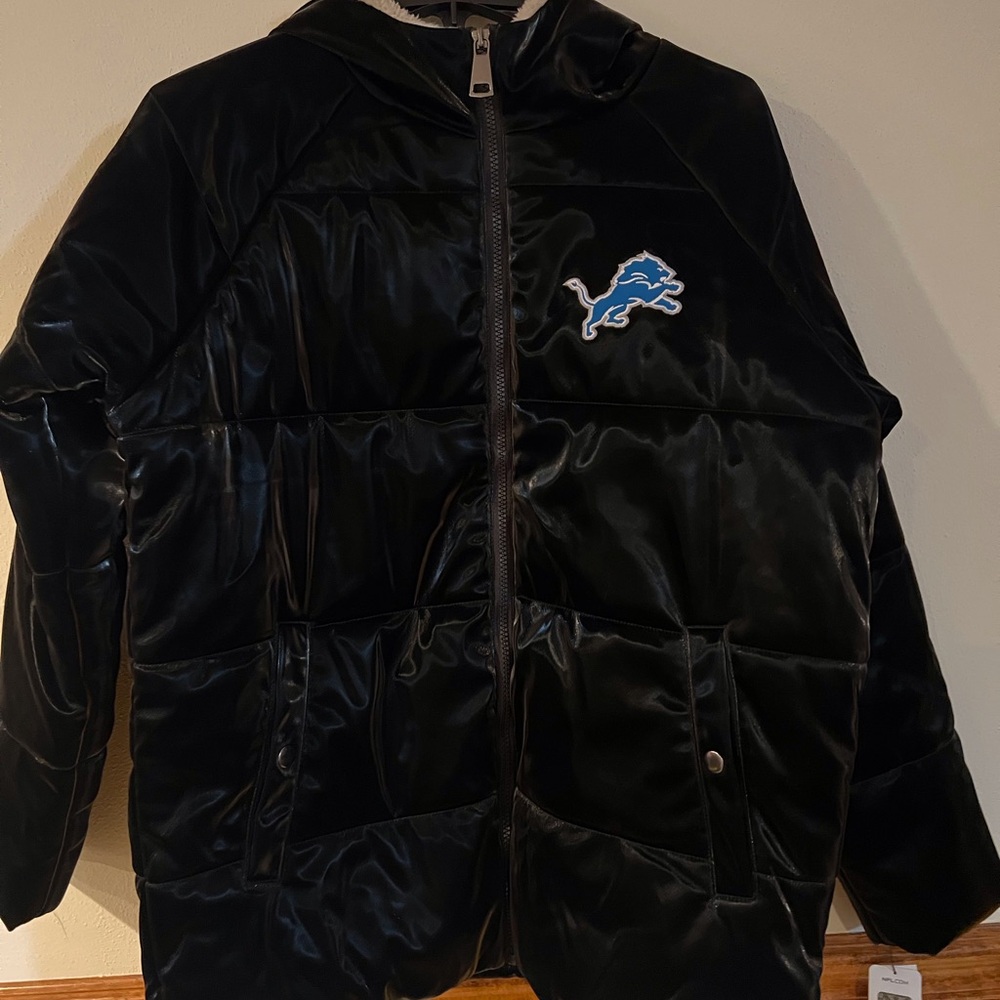 Detroit Lions Black Puffer Jacket